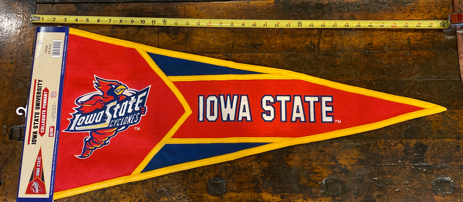 GIANT Iowa State Cyclones Collegiate Pennant 34” Long ISU Quality Thick Felt NEW