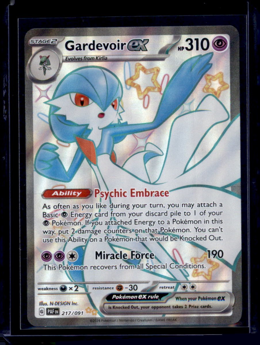 Gardevoir ex 217/091 Shiny Ultra Rare Paldean Fates Pokemon Holo Near Mint Gardevoir ex 217/091 Shiny Ultra Rare Paldean Fates Pokemon Holo Near Mint