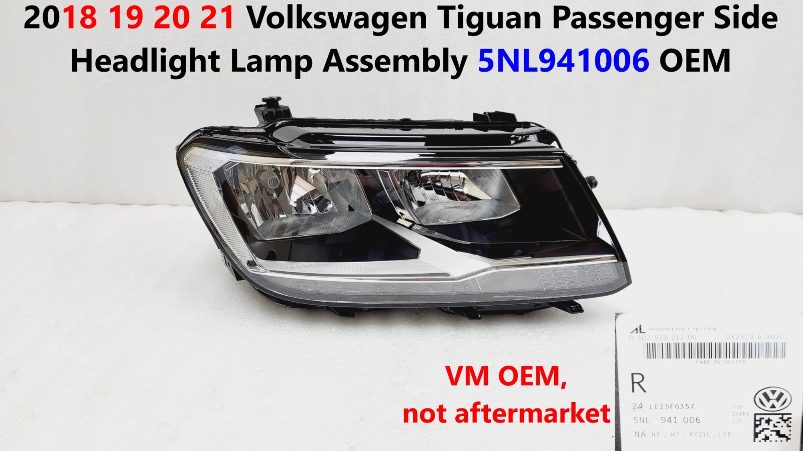 Right Side Halogen Headlight For Volkswagen Tiguan 2018 19 20 2021 5NL941006 Right Side Halogen Headlight For Volkswagen Tiguan 2018 19 20 2021 5NL941006