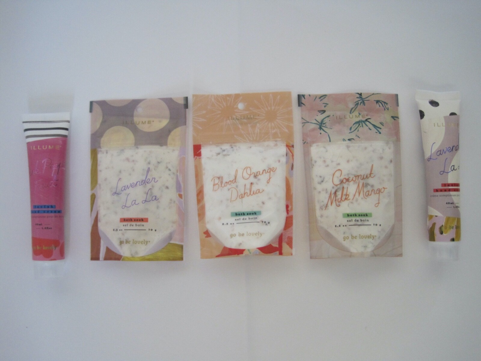 Illume Lotion Assortment Bath Salts New Assortment Lavender Coconut Orange Lot 5