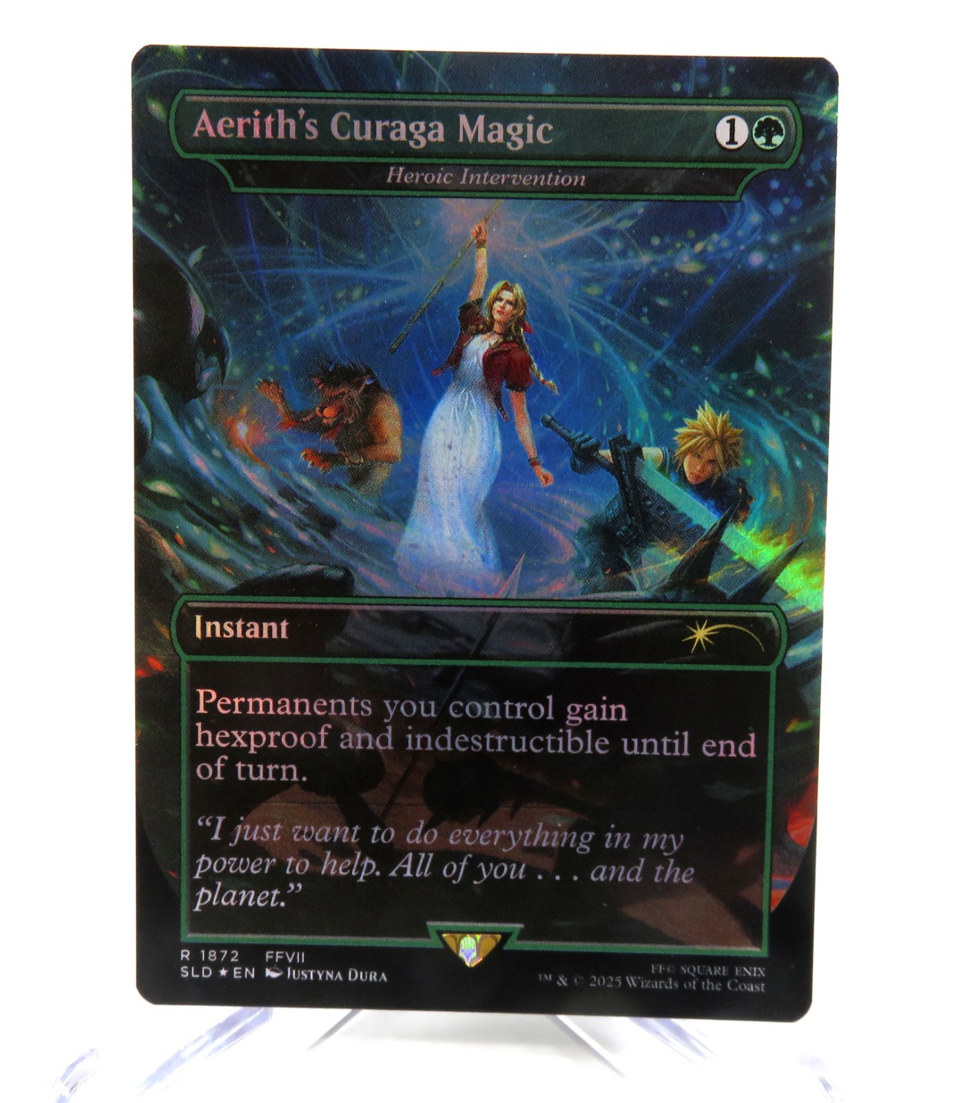 Aerith\'s Curaga Magic Heroic Intervention FOIL FINAL FANTASY Secret Lair MTG