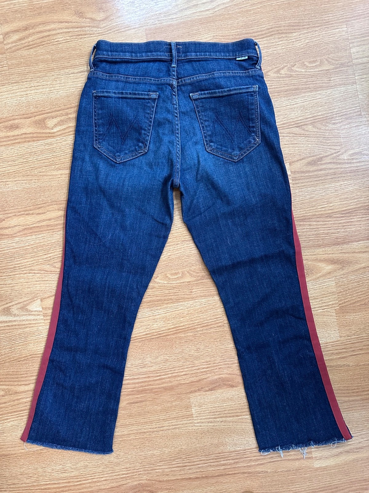 Mother Jeans Womens 27 Insider Crop Step Fray Stretch Dark Wash Denim USA 27x25 Mother Jeans Womens 27 Insider Crop Step Fray Stretch Dark Wash Denim USA 27x25
