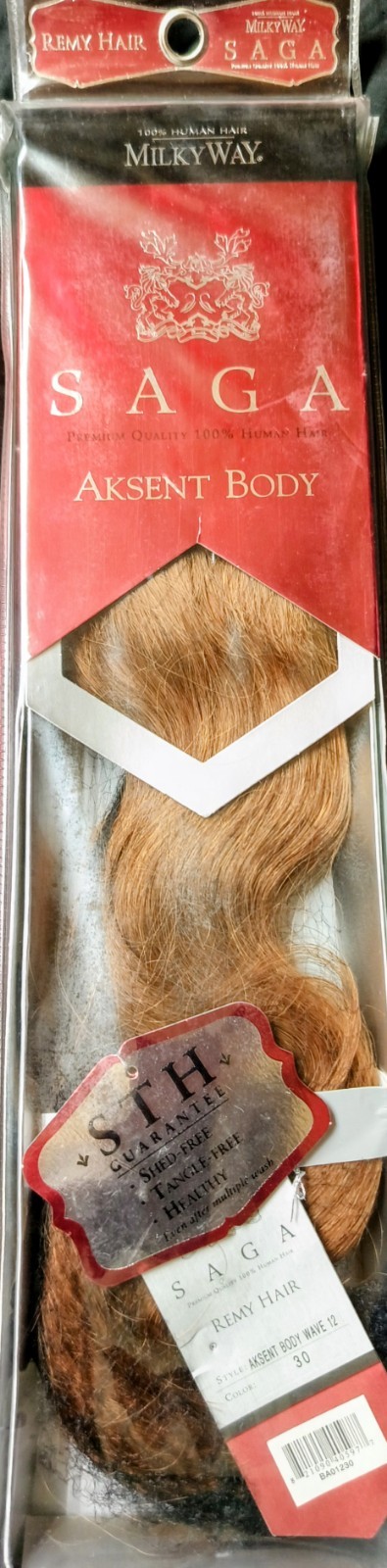MILKY WAY SAGA Remy Virgin 100% Human Hair Aksent Body Wave 12\ MILKY WAY SAGA Remy Virgin 100% Human Hair Aksent Body Wave 12\