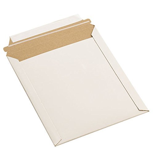100 - 12.75x15 RIGID PHOTO MAILERS ENVELOPES STAY FLATS SELF SEAL