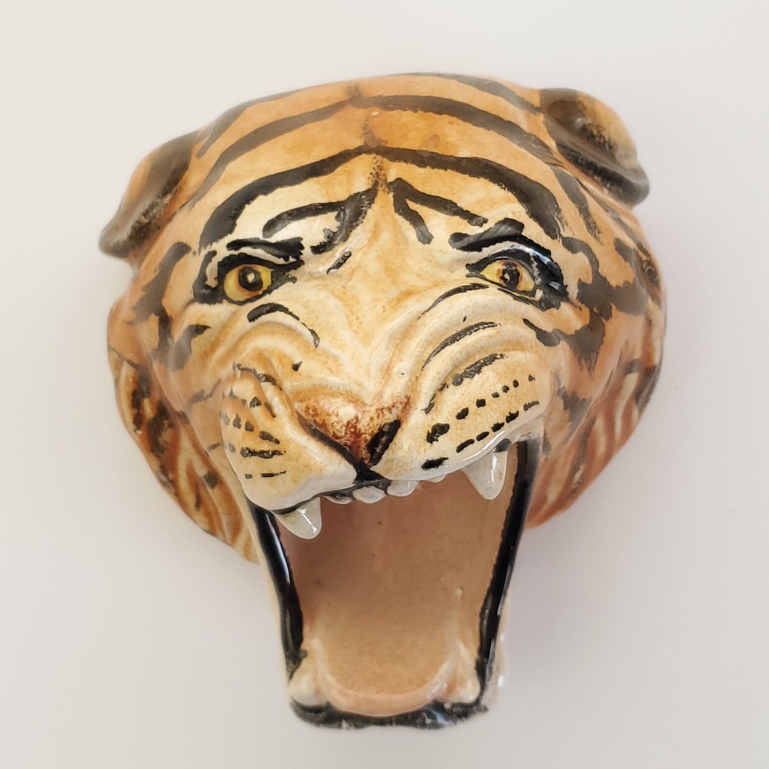 Vintage Terra Cotta Tiger Head Italy Mid Century Glazed Wall Decor Vintage Terra Cotta Tiger Head Italy Mid Century Glazed Wall Decor