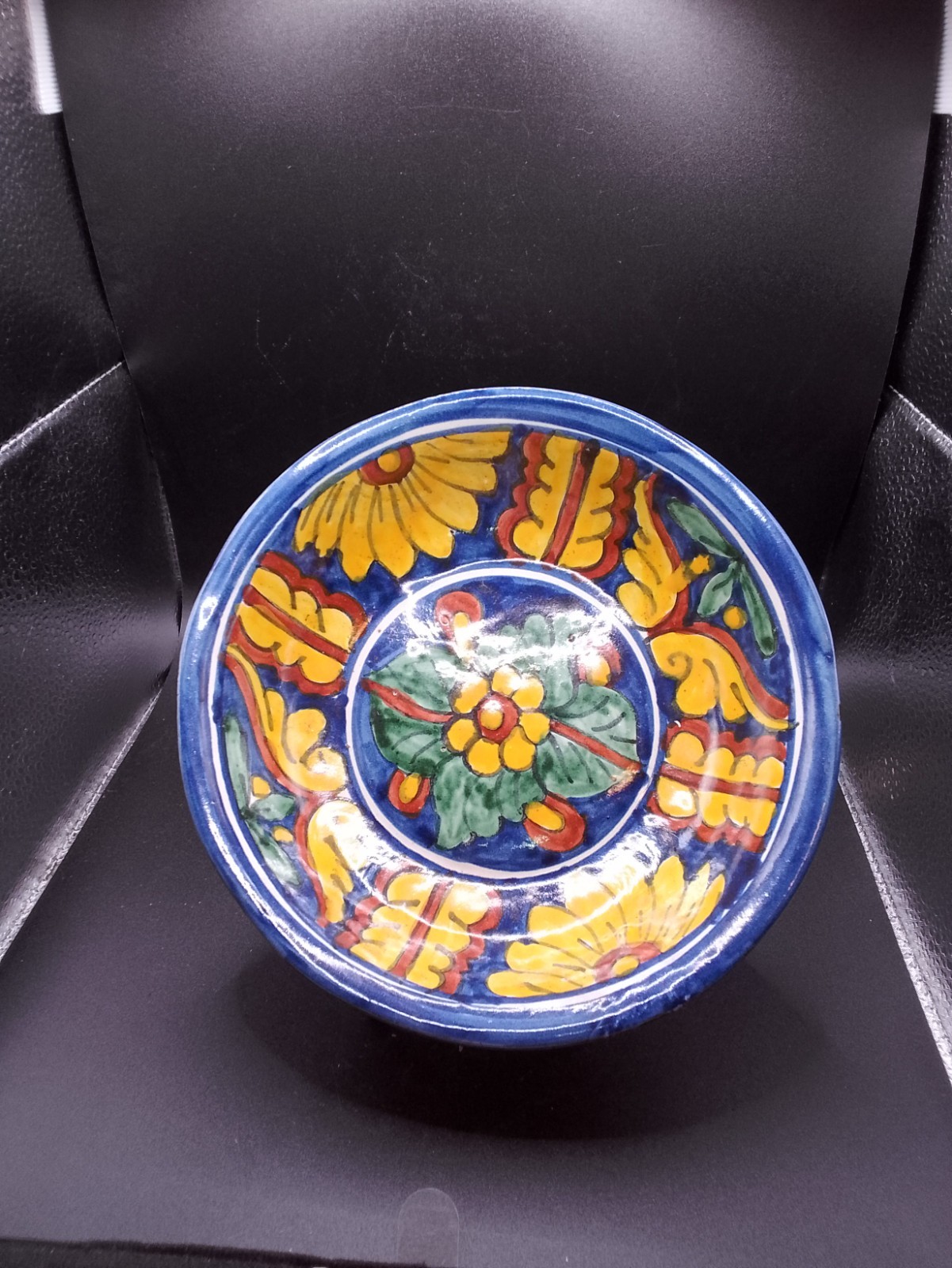 VTG Mexican Talavera Hand Painted  Pottery Folk Art  Bowl Decor, 7.5
