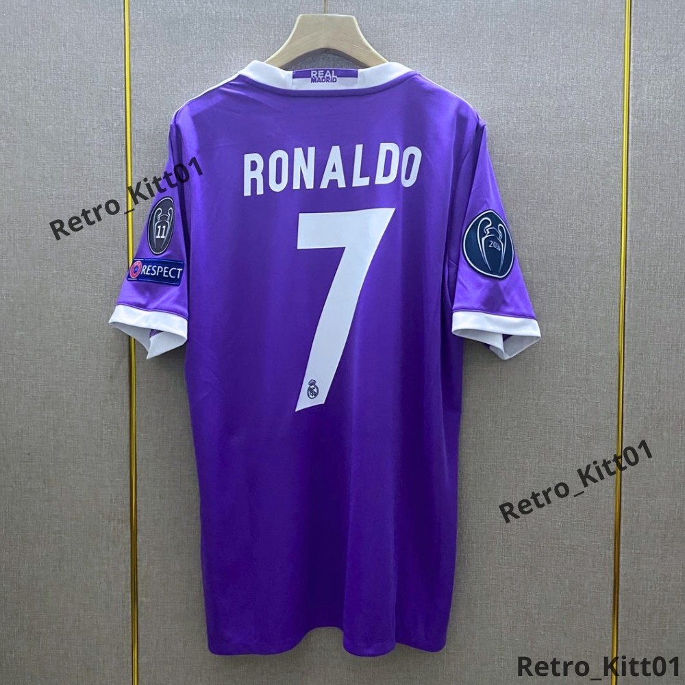 Ronaldo #7 Real Madrid Jersey 2016/2017 UEFA Short Sleeve Purple S