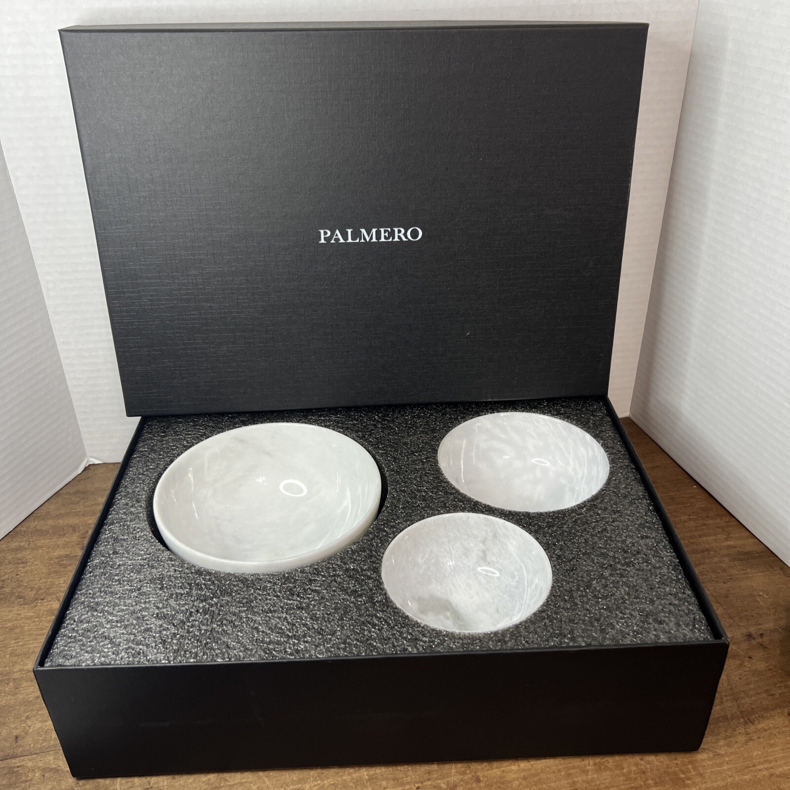 Palmero-Favretto Marble Bowl Set In White Set Of 3