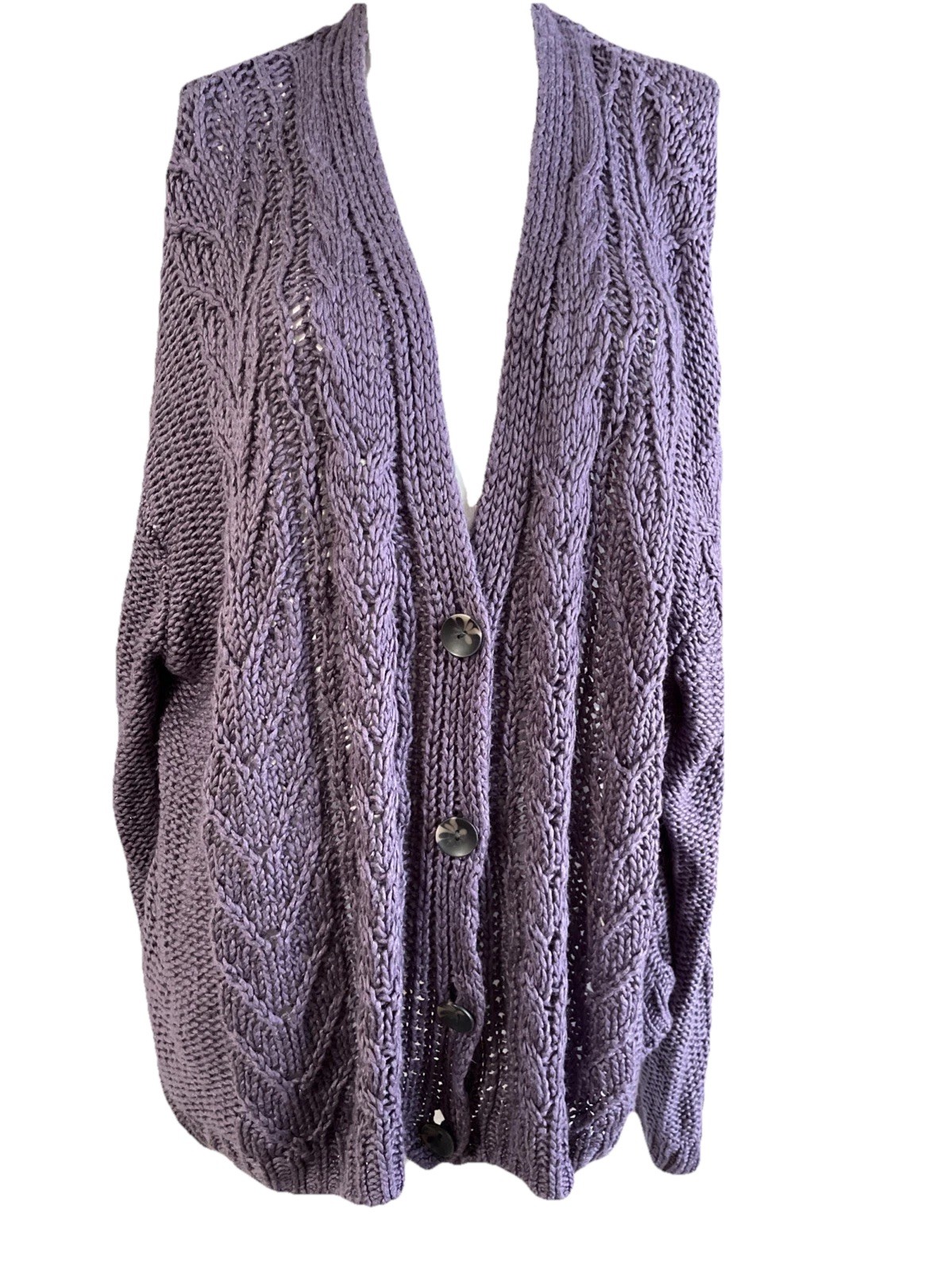Vintage 525 Boho Purple Cardigan SweaterCozy Granny Oversized