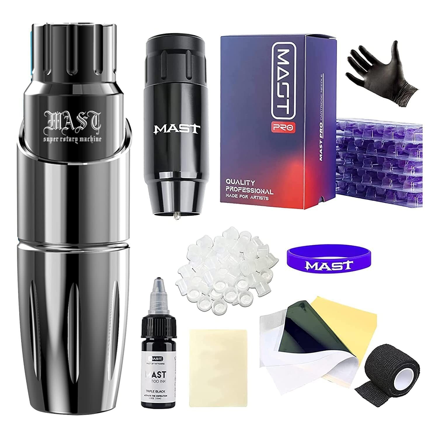 Mast Tour Tattoo Pen Kit Wireless Tattoo Machine Gun Kit with Short Tattoo Pen