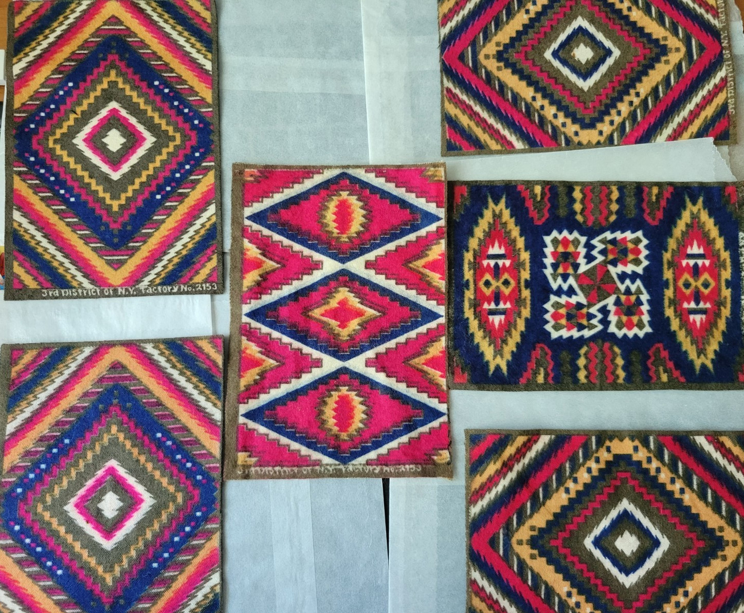 Antique Native American Tobacco Felt Lot of 6 Size 3.75 Antique Native American Tobacco Felt Lot of 6 Size 3.75