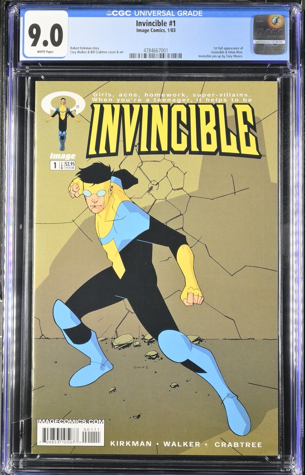 Invincible #1 CGC 9.0 WP 1st Printing 2003 Invincible #1 CGC 9.0 WP 1st Printing 2003