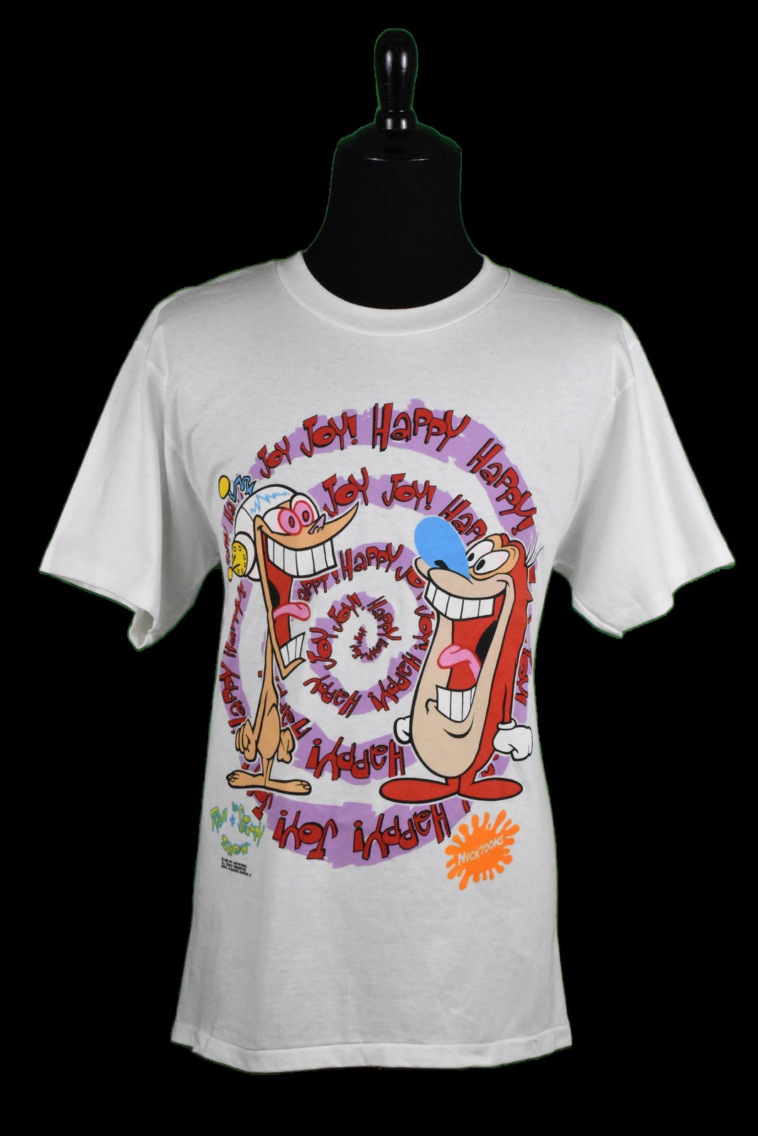 Vintage 90s New Old Stock Ren and Stimpy Nickelodeon Cartoon Promo Large T-Shirt