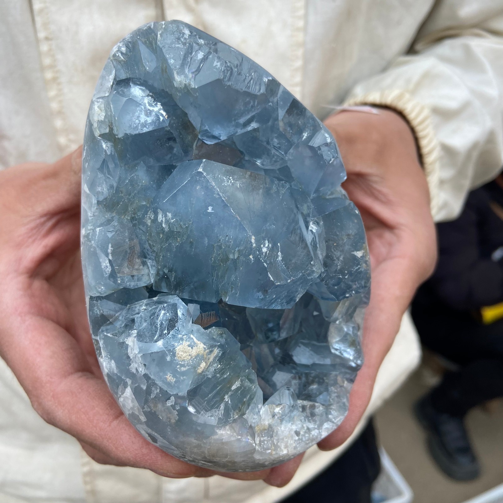 2.8lb Natural Blue Celestite Crystal Geode Quartz Cluster Mineral Specimen