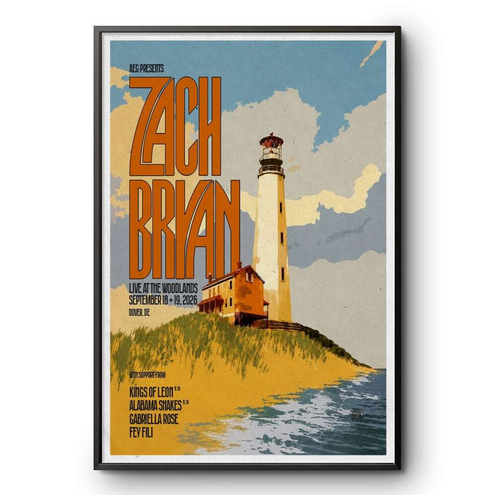 Zach Bryan Dover, Delaware 2026 Sept 18, 19 Tour Poster