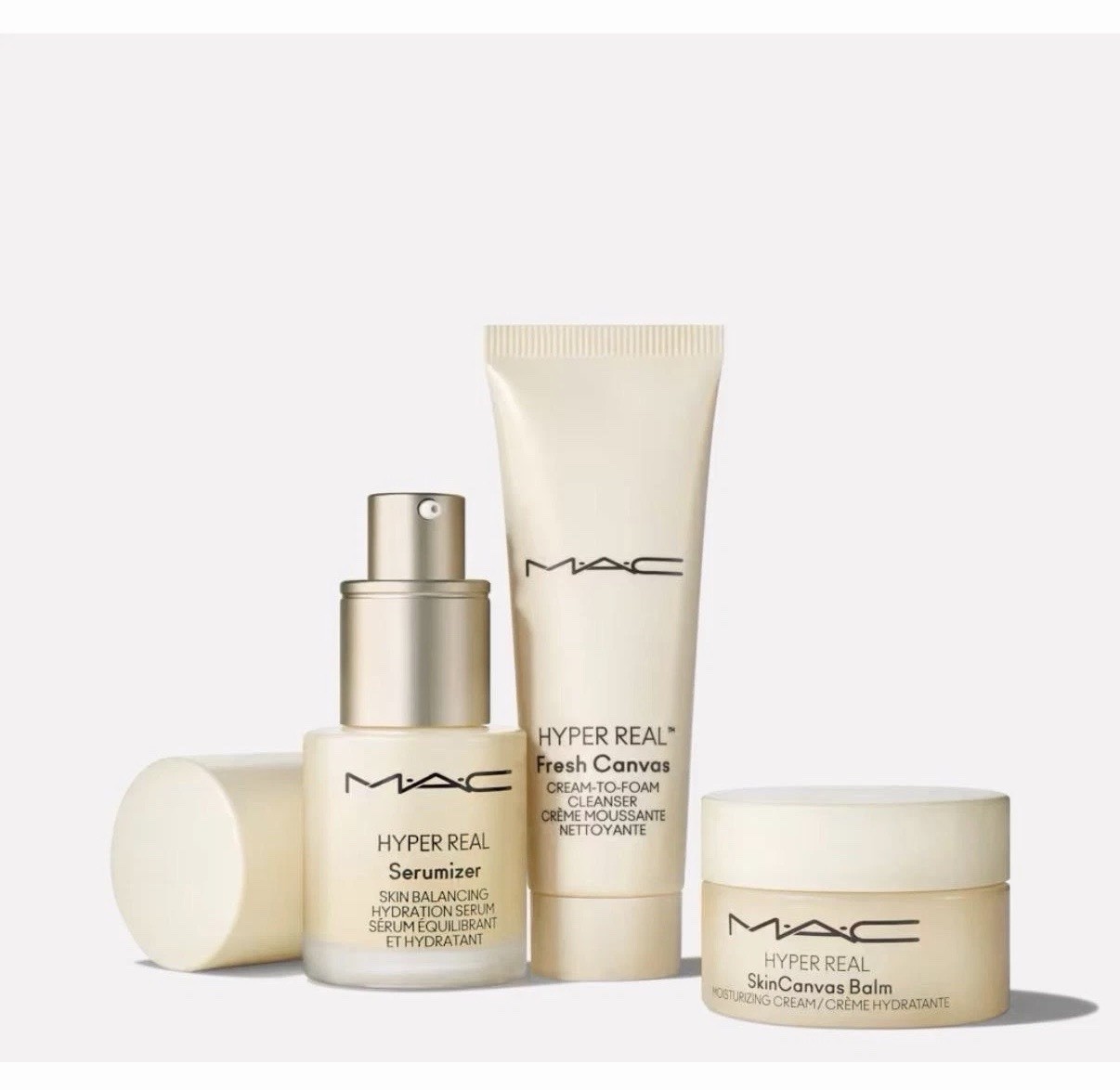 Mac Hyper Real Serumizer+Skincanvas-cream To Foam Cleanser+skin Canvas Balm NEW Mac Hyper Real Serumizer+Skincanvas-cream To Foam Cleanser+skin Canvas Balm NEW