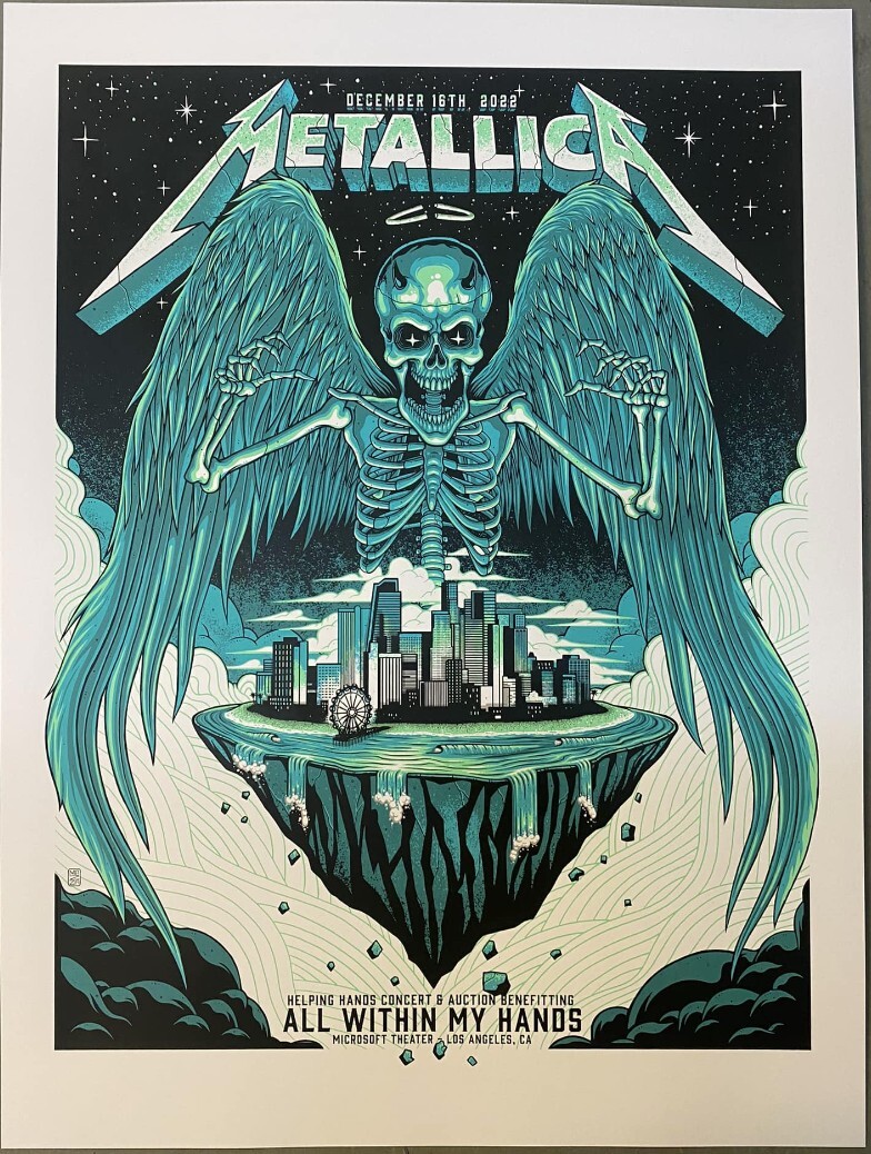Metallica Helping Hands '22 Concert: Ltd. Ed. Poster by Jim Mazza - Signed & #'d