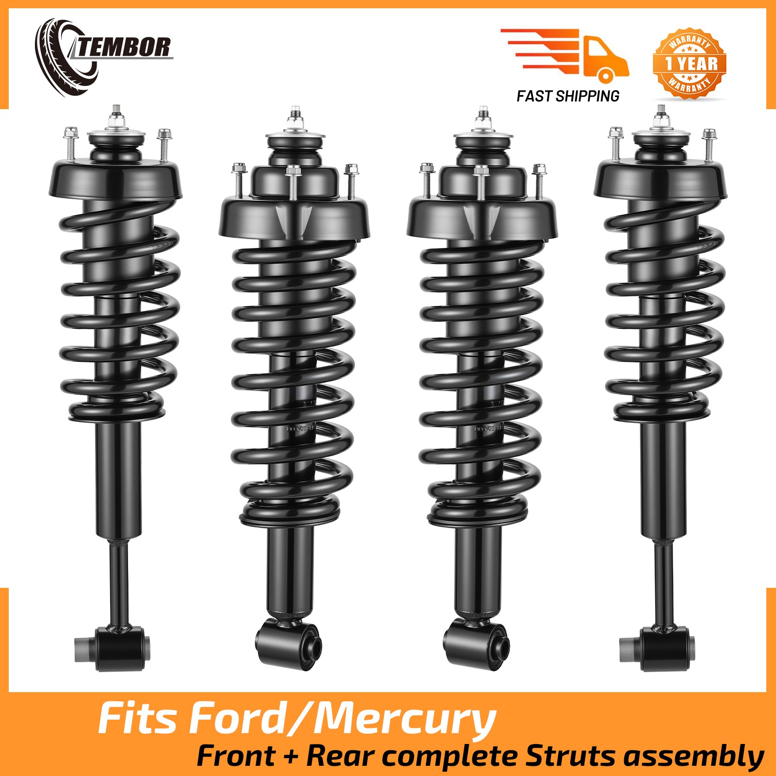 4Pcs Front & Rear Complete Struts shocks for 2002-2003 Ford Explorer