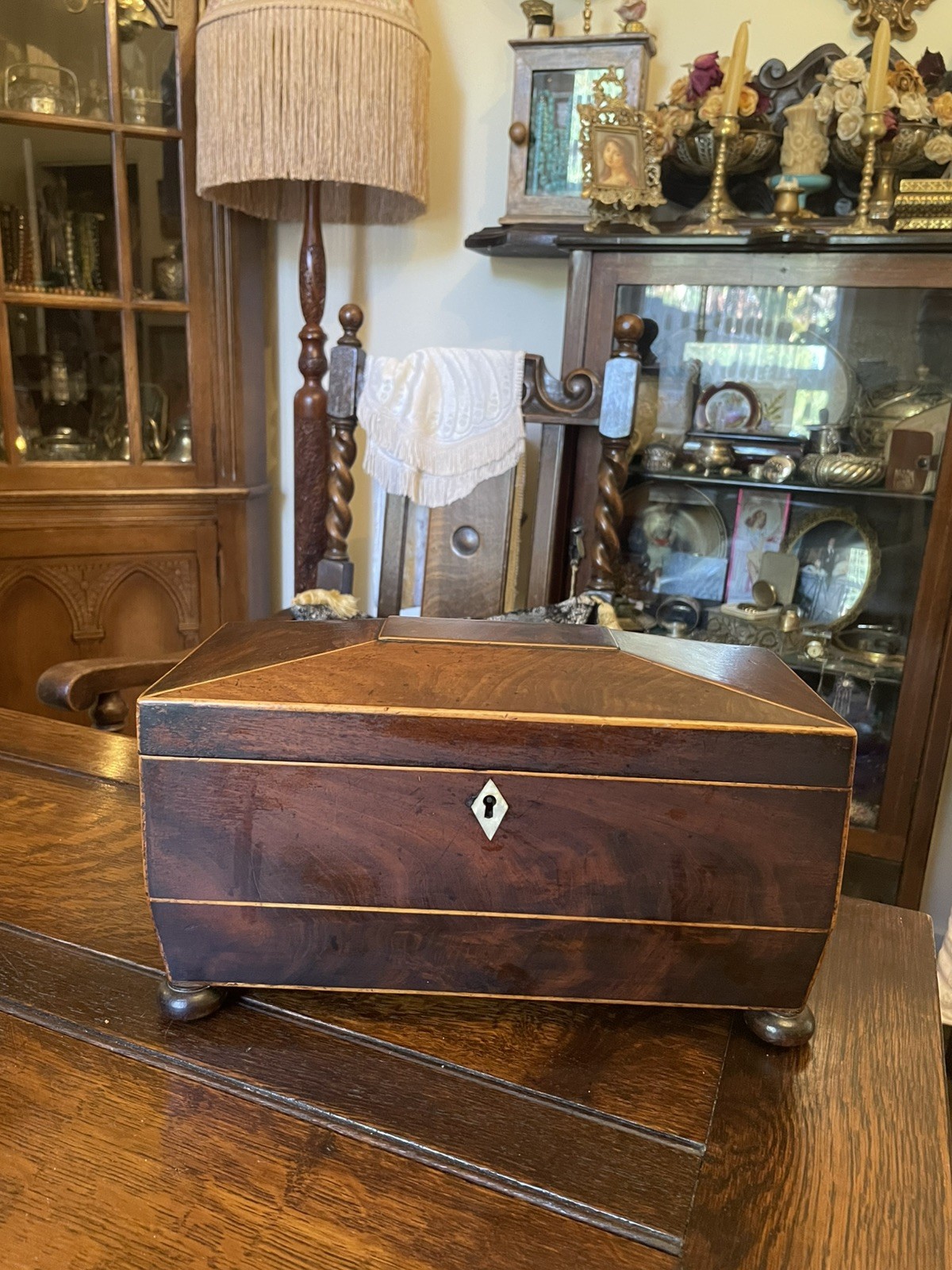 c.1870 Georgian Wood Tea Caddy 