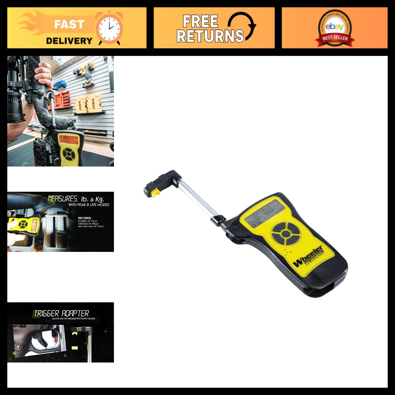 Digital Trigger Pull Gauge - 1 Oz Increments, Accurate Readings 0-12 lbs, Easy D