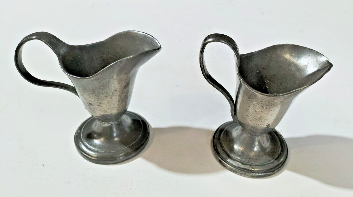Antique c.1780-1810 Georgian Pair of Pewter Helmet Spirit Jug x2 - Rare pieces