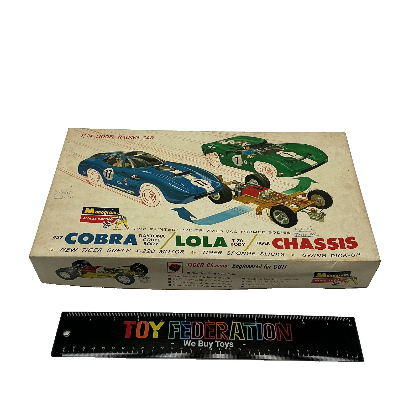 Monogram Model Racing Slot Car 1/24 Cobra Lola Chassis -AS-IS-