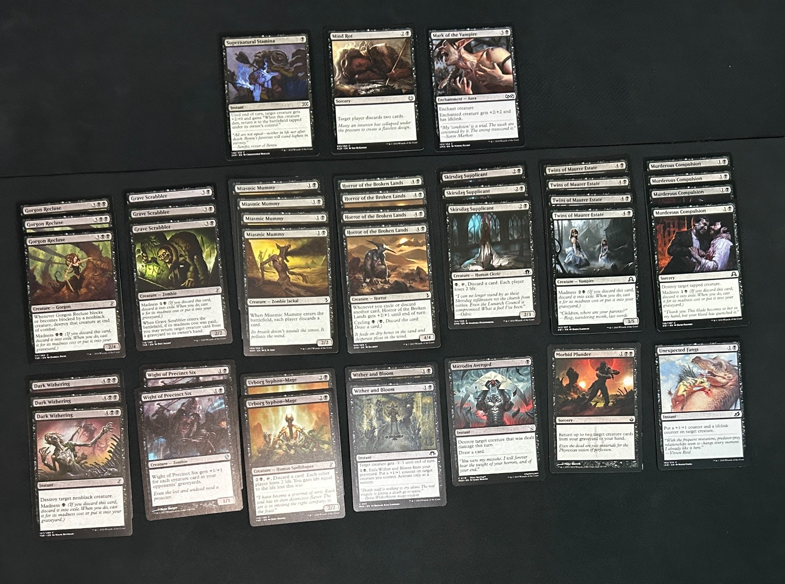 Pauper Mono Black Withered Ambition - MTG Magic 60 Card Deck