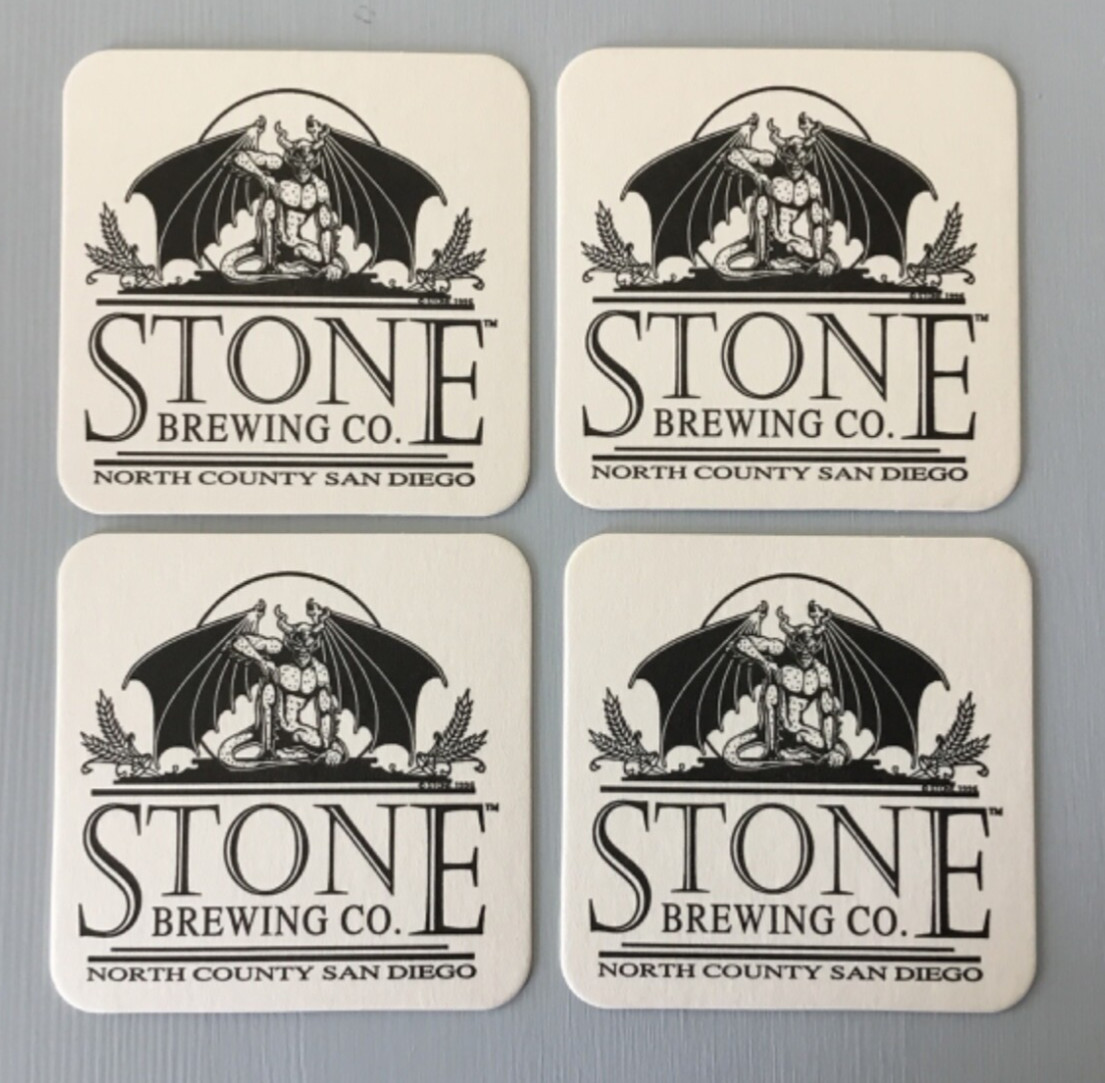 Stone Brewing Coasters Vintage Set of 4 Gargoyle San Diego Craft Beer Bar Pub