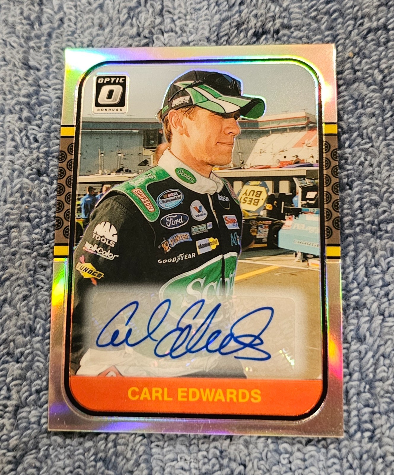 K) 2020 Panini Donruss Optic Racing NASCAR Autograph 99/99 Carl Edwards #88