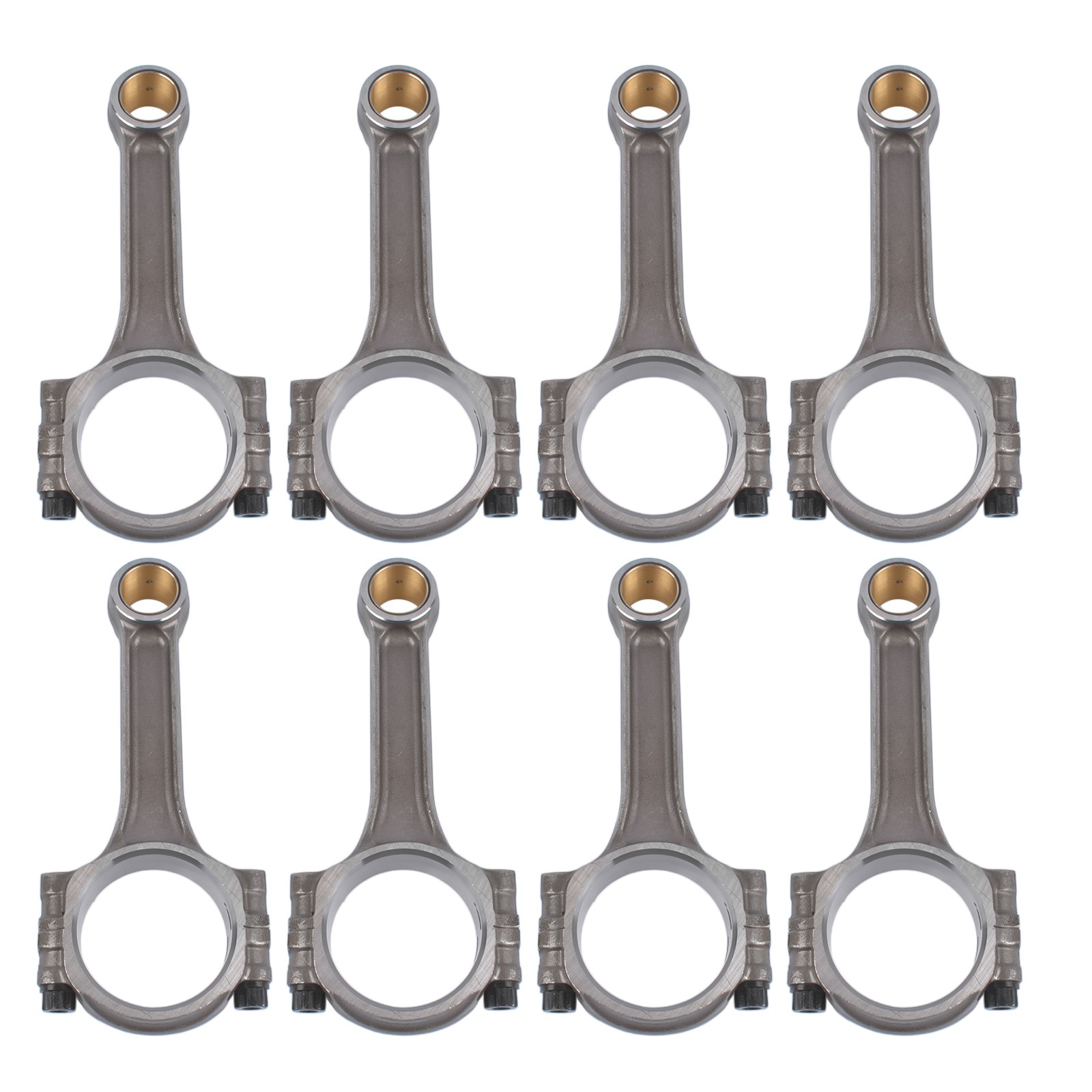 5.7\'\' I-Beam Forged Connecting Rods Set 8Pcs Silver for Chevrolet SBC 350 Bushed