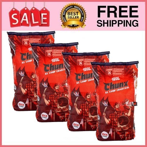 4 Bag Jealous Devil Chunx XL - 15 lbs Natural Hardwood Lump Charcoal 4 Bag Jealous Devil Chunx XL - 15 lbs Natural Hardwood Lump Charcoal