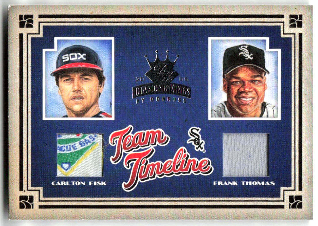 2005 Donruss Diamond Kings Carlton Fisk Frank Thomas Dual Jersey Patch 1/1 Made