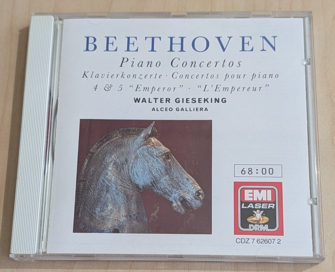 Beethoven Piano Concertos 4 & 5 Emperor Walter Gieseking Alceo Galliera EMI CD