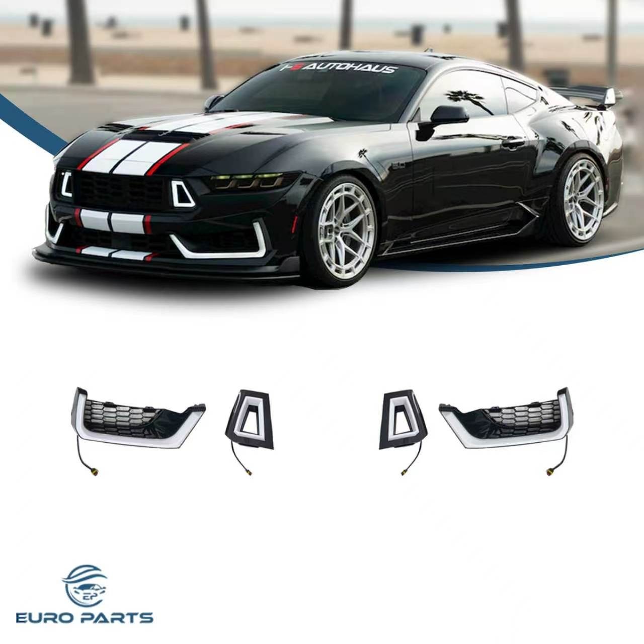 For 2024-2026 Mustang Dark Horse LED Air Intake Induct Trim Cover Front Grille