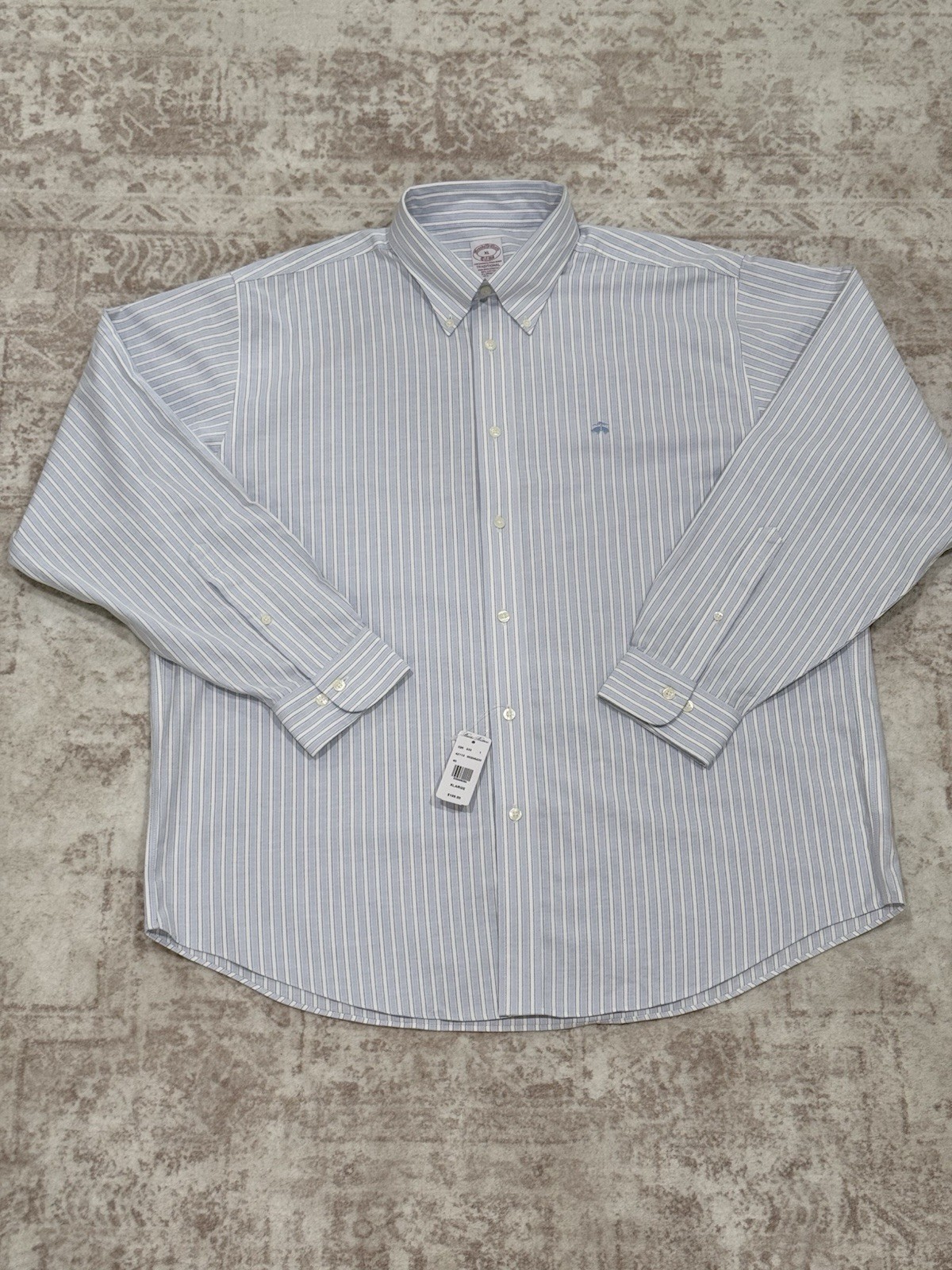 Brooks Brothers Men\'s XL 1818 Fit Original Polo Shirt Traditional Blue/Blue Logo