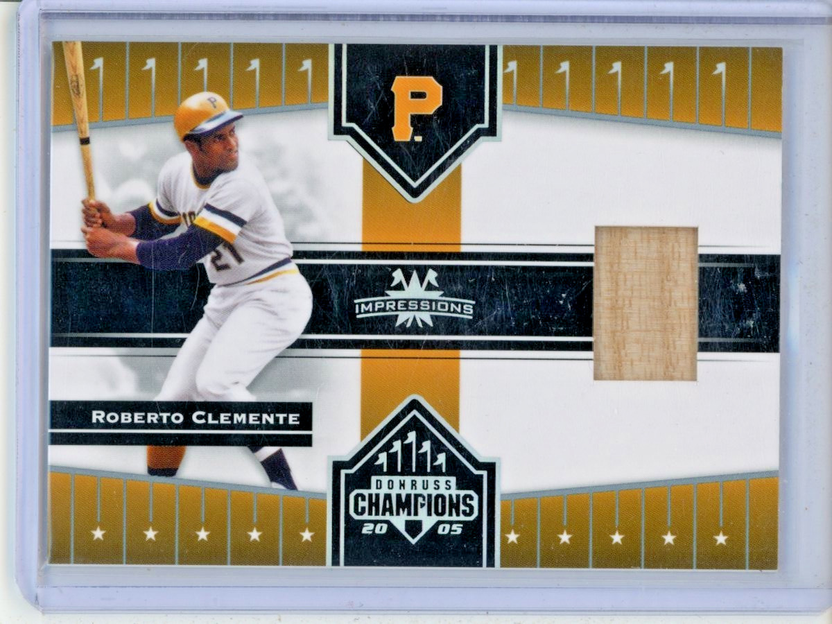 2005 Donruss Champions Roberto Clemente game used relic baseball card HOF Pirate