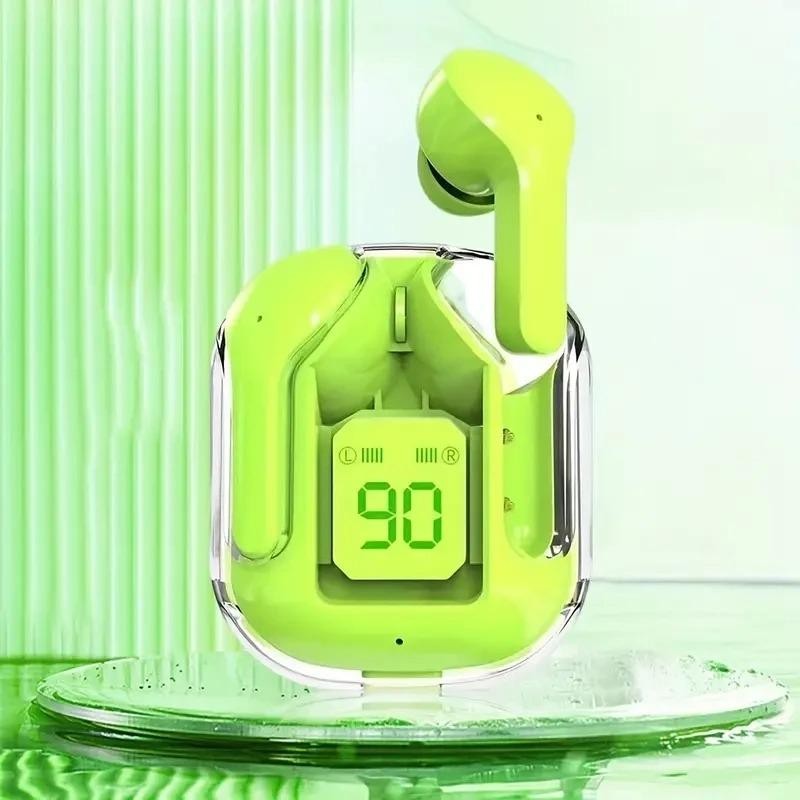 Transparent Wireless Bluetooth Earphones Enc Digital Display Stereo Headset Transparent Wireless Bluetooth Earphones Enc Digital Display Stereo Headset
