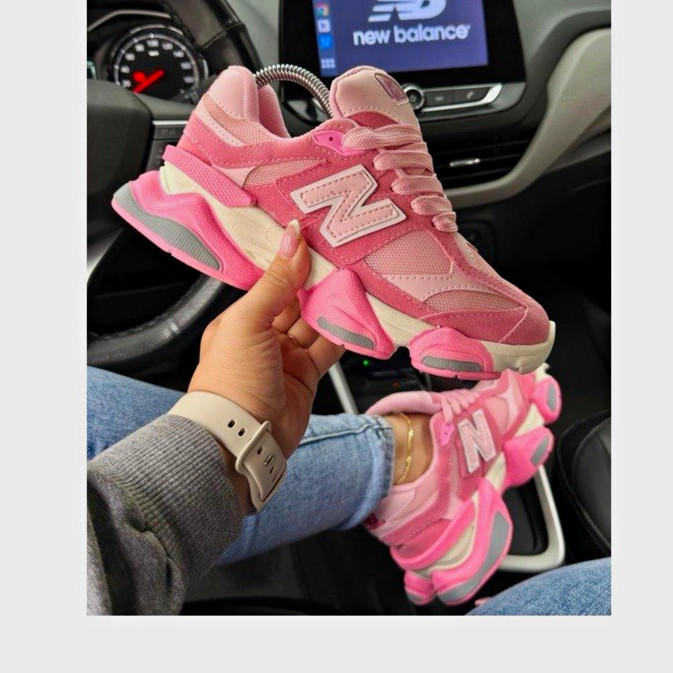New Balance 9060 Pink Mesh Colorblock Low Top Lace-Up Athletic Sneaker