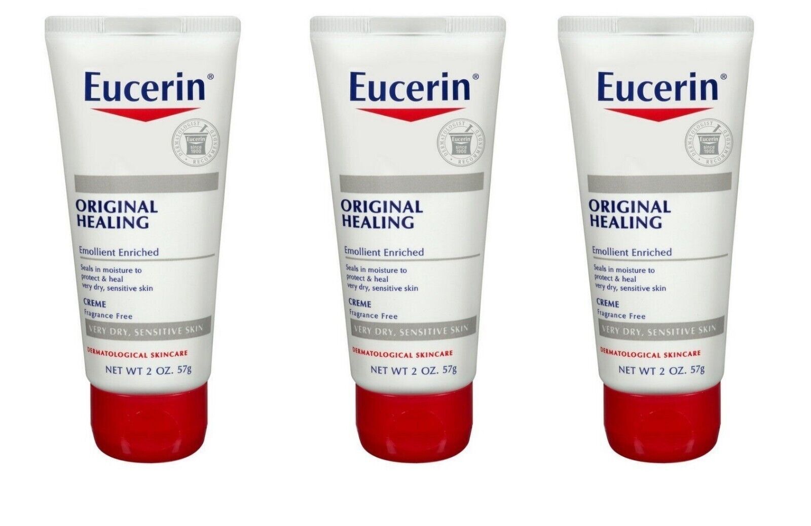 Eucerin Original Healing Rich Creme 2 Ounce X 3 Packs