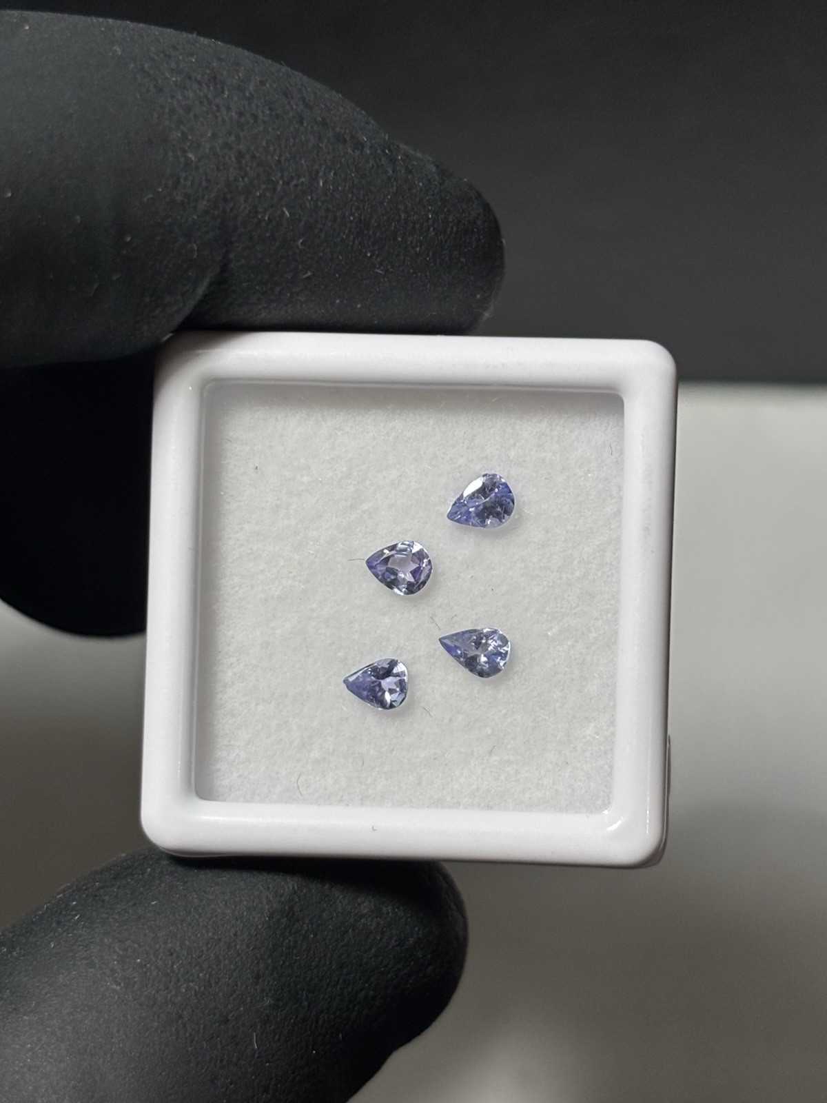 0.52ct Blue Tanzanite Pear Cut Loose Gemstone Parcel 4Pcs 4.0mm x 1.8mm