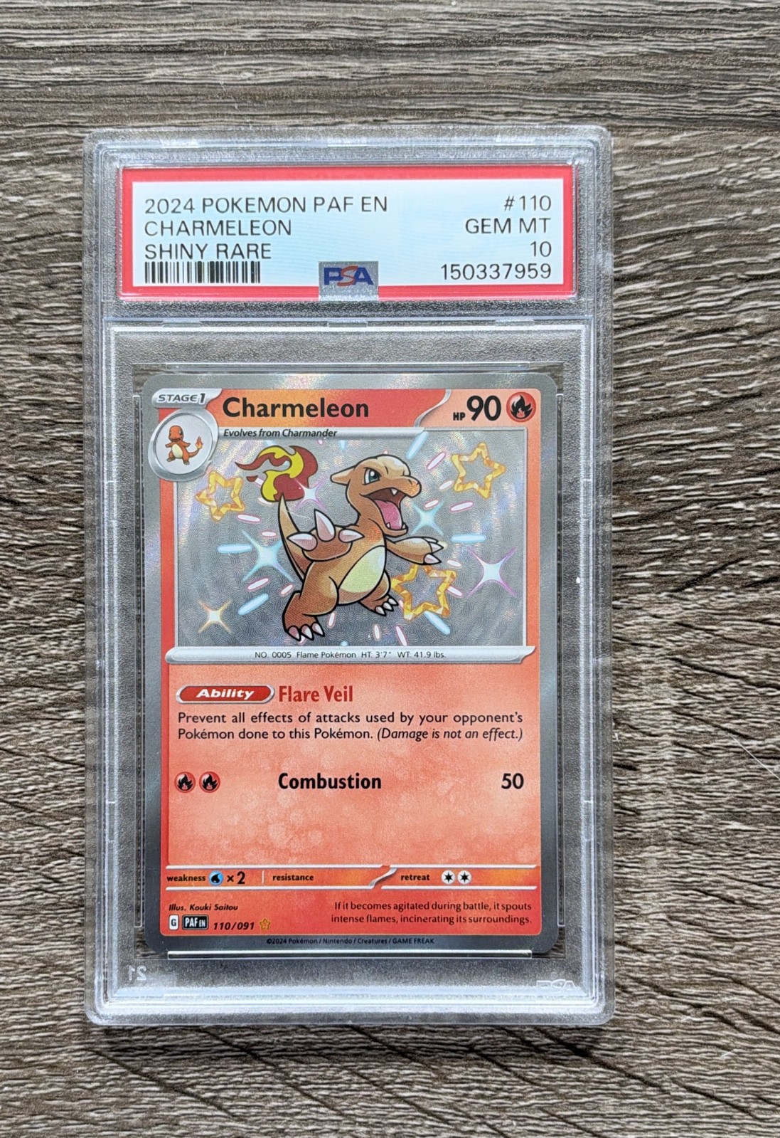 Charmeleon 110/091 SV: Paldean Fates Holo PSA 10