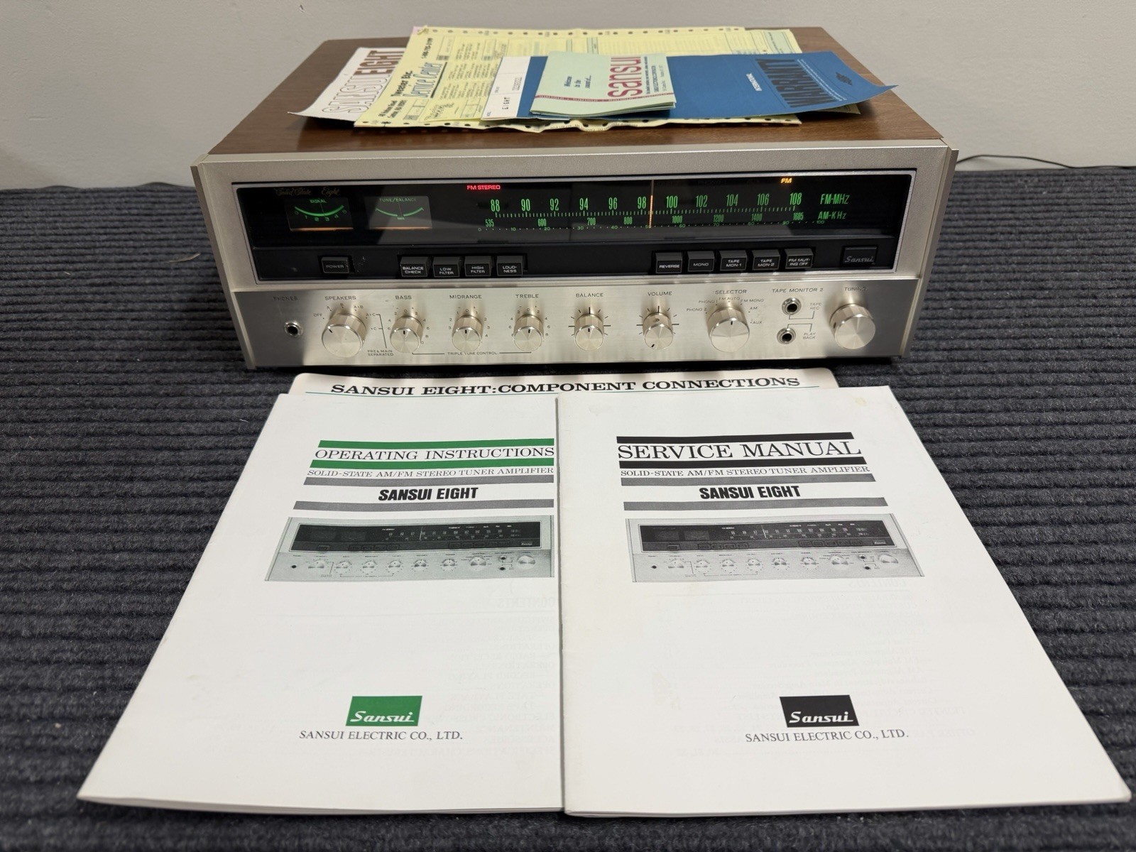 Vintage Sansui Model Eight Stereo Receiver with Paperwork & Box 60 WPC Minty