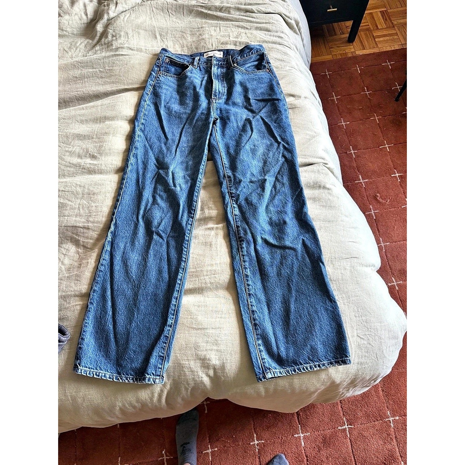 Denim Forum The Farrah Hi-Rise Wide Leg Jeans Blue Waist 27 Denim Forum The Farrah Hi-Rise Wide Leg Jeans Blue Waist 27