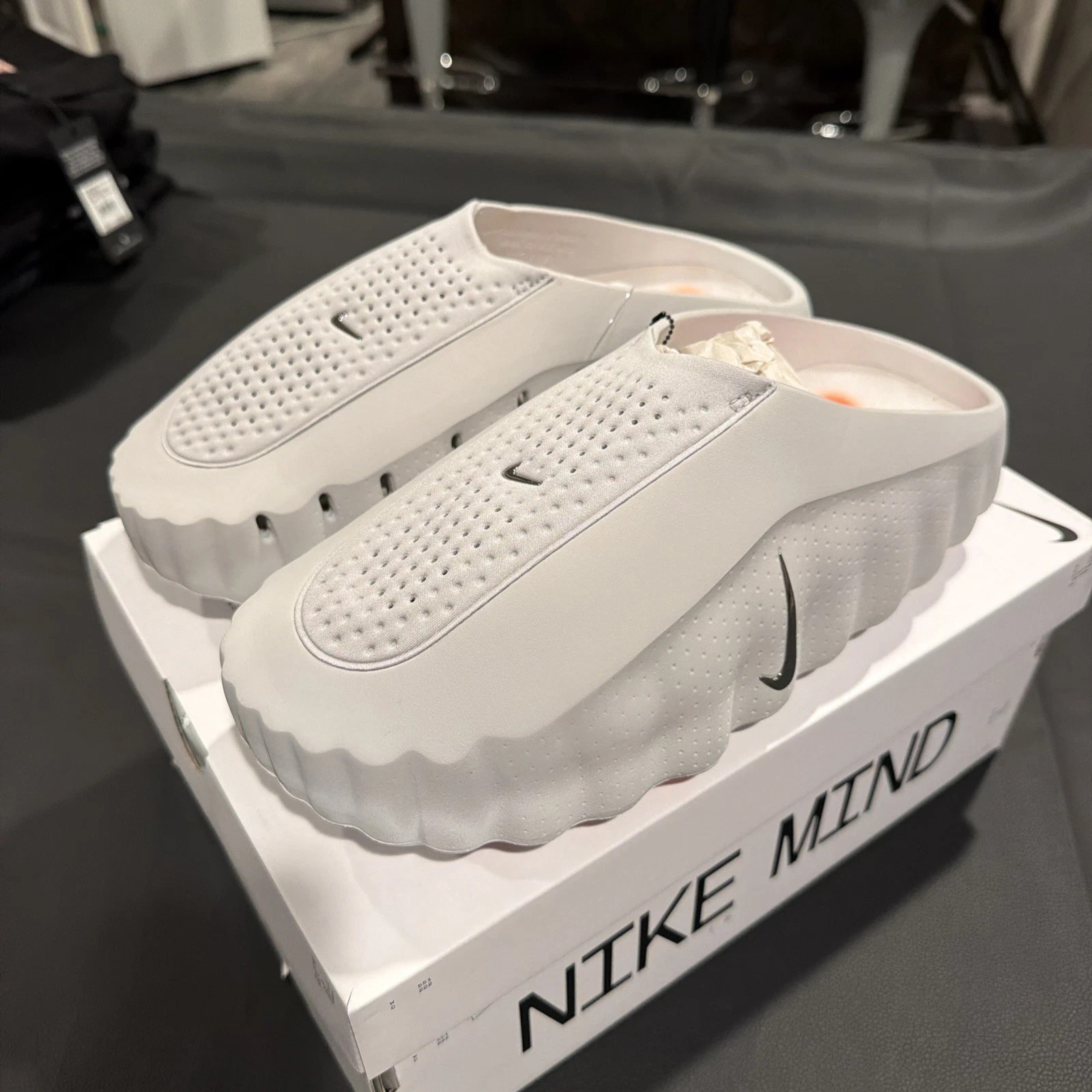 Size 14M- Nike Mind 001 Slide Light Smoke Grey HQ4307-003 IN HAND