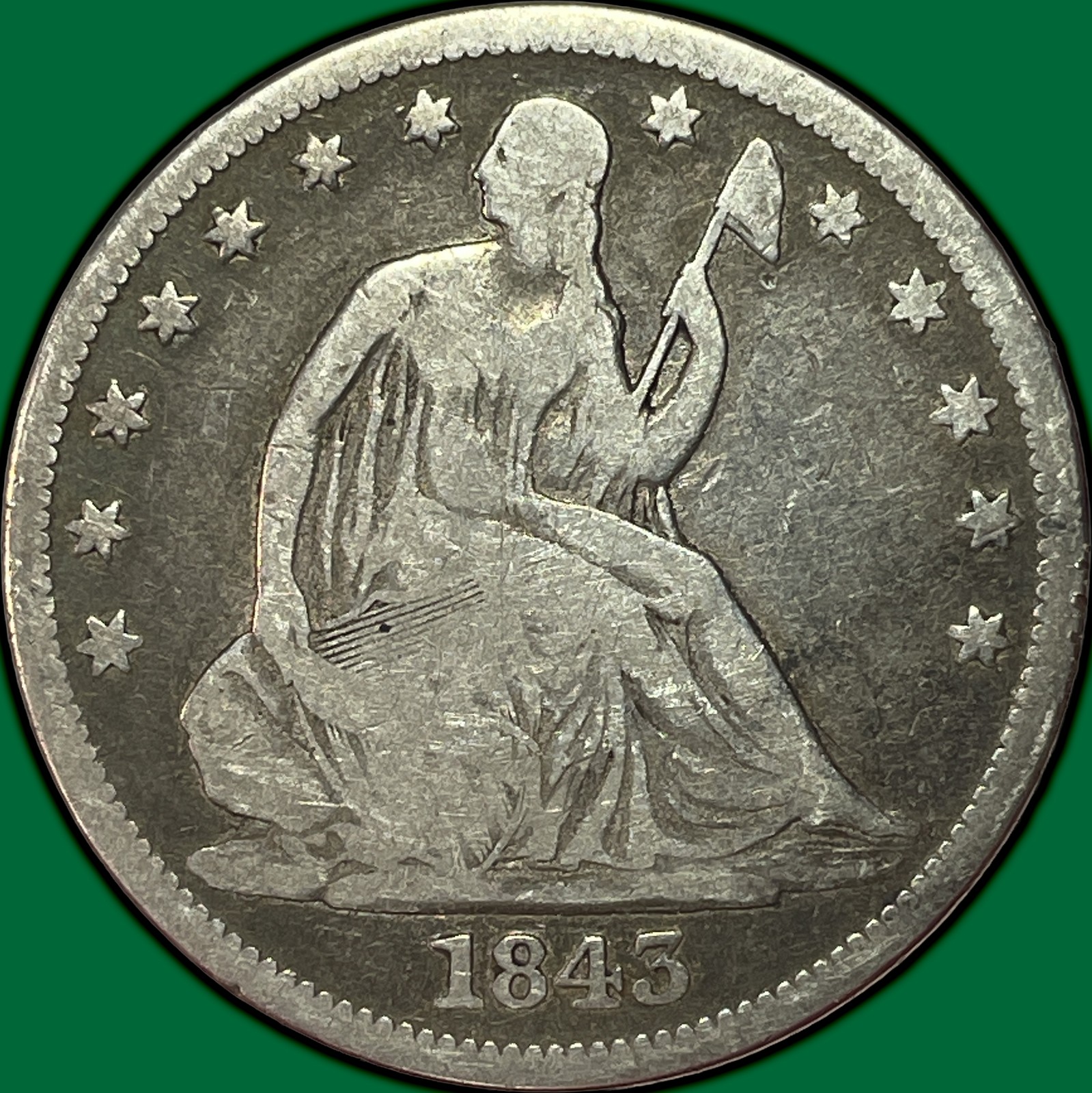 1843-O Seated Liberty Half Dollar Choice Good G+/VG Coin #45072
