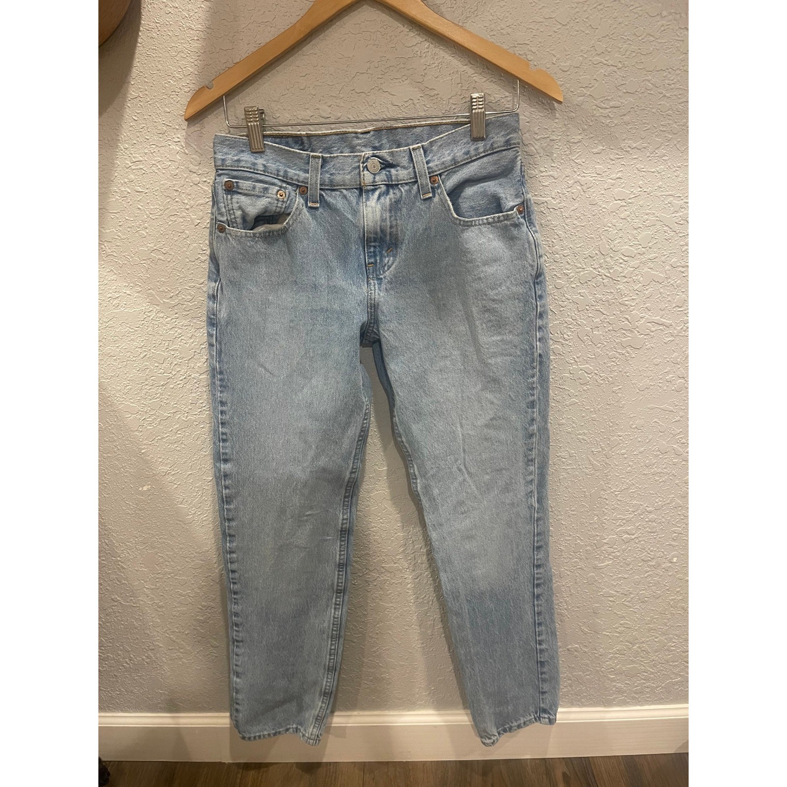 Levis 511 Slim Fit Jeans Light Wash Blue Denim 29x30 Vintage Style