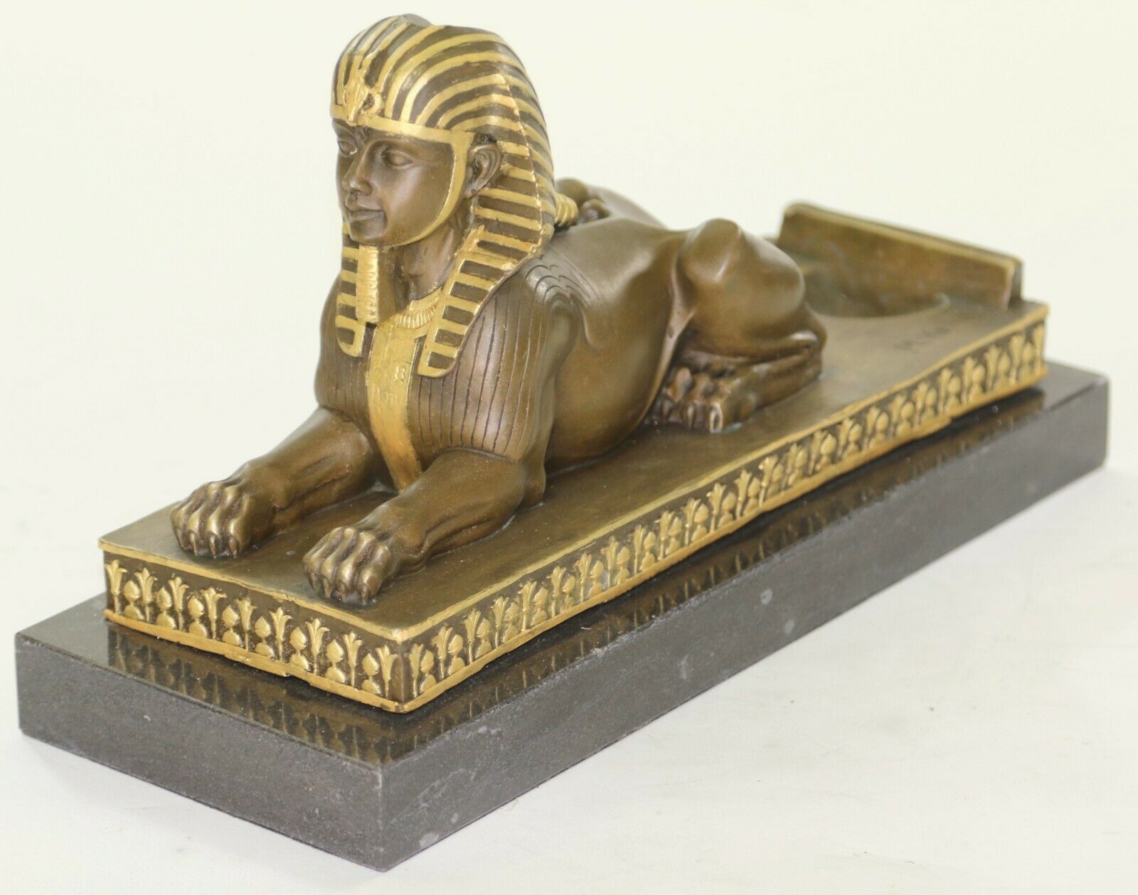 Signed Vintage Mythological Creature Sphinx Egyptian Art Seco Sculpture Figure