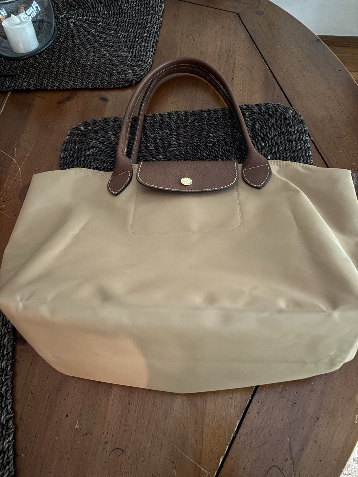 longchamp le pliage medium tote Beige