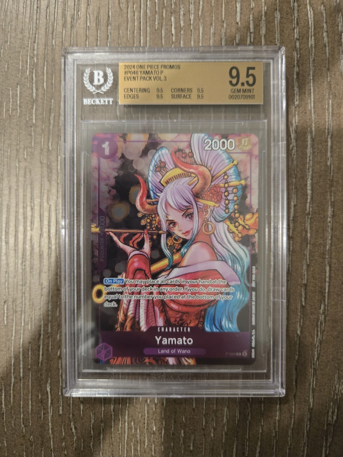 Bandai One Piece Yamato P-046 Event Pack Vol. 3 Promo Foil Eng BGS 9.5 Bandai One Piece Yamato P-046 Event Pack Vol. 3 Promo Foil Eng BGS 9.5