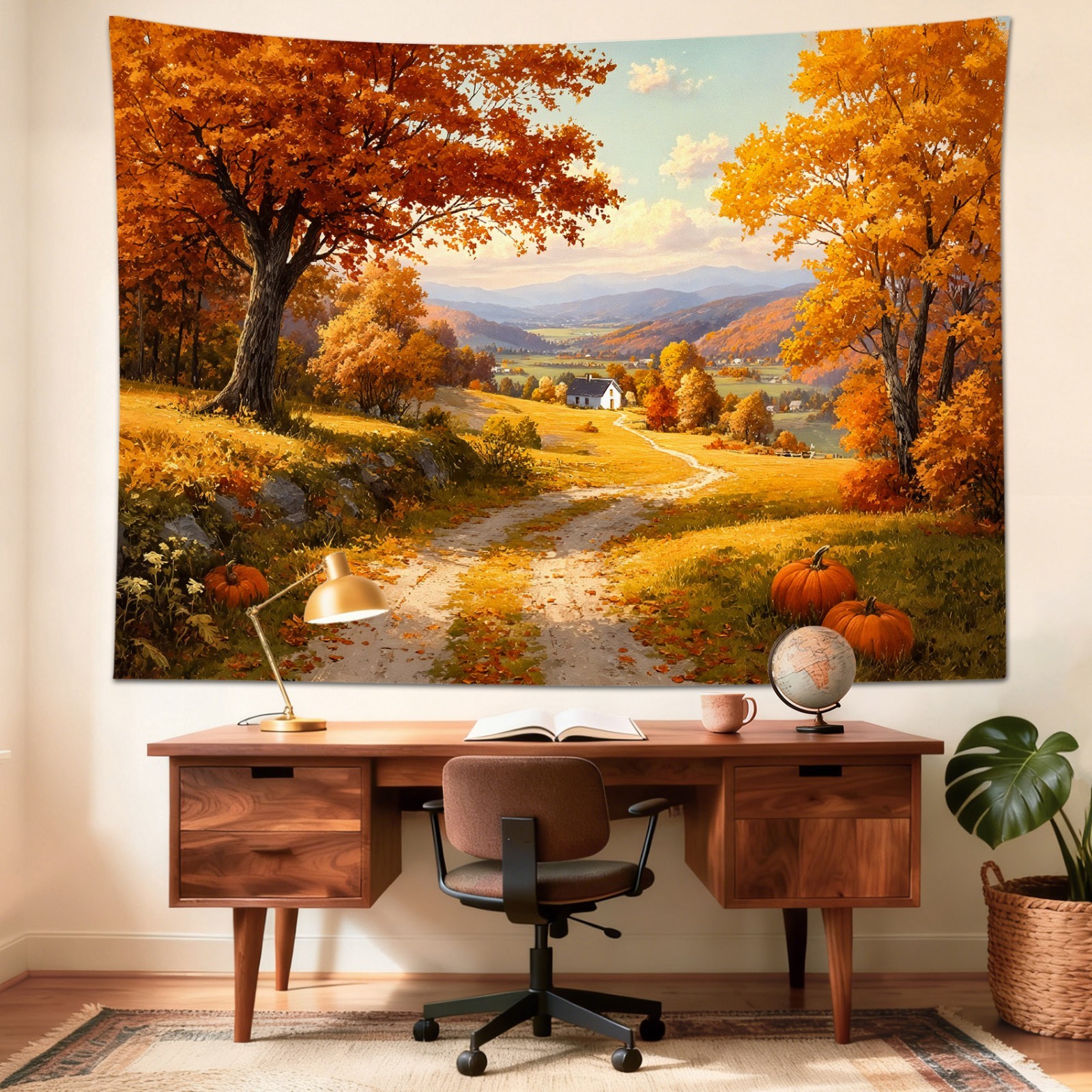 Autumn Nature Landscape Fall Forest Tapestry Wall Hanging Bedroom Dorm Decor
